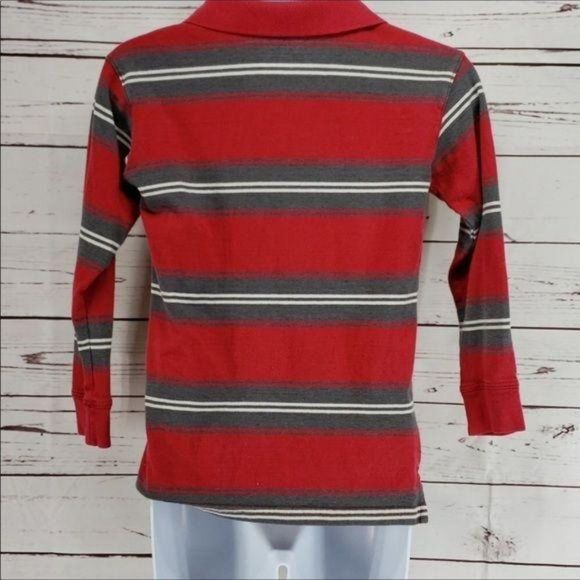 Faded Glory Striped Long Sleeve sz 8 Polo shirt - Picture 4 of 5
